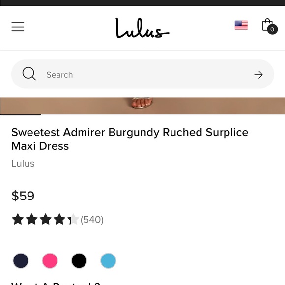 Lulus Sweetest Admirer Burgundy Ruched Surplice Maxi Dress. Size Small - Picture 3 of 6